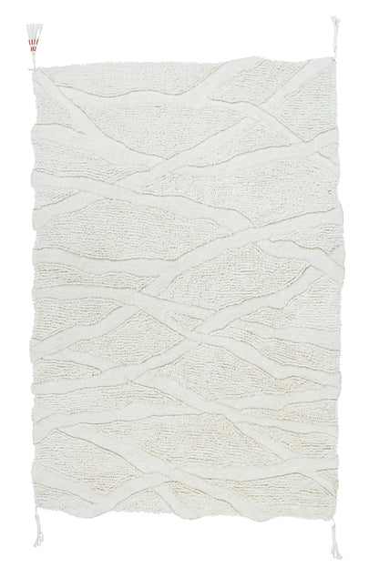 Enkang Ivory Washable Wool Rug