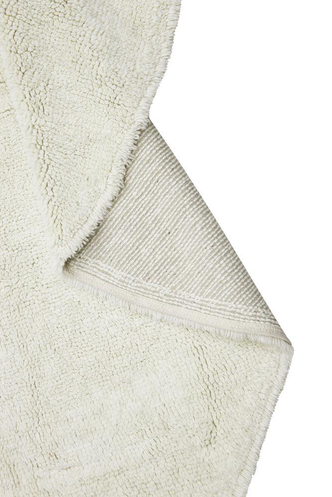 Round Natural Washable Wool Rug