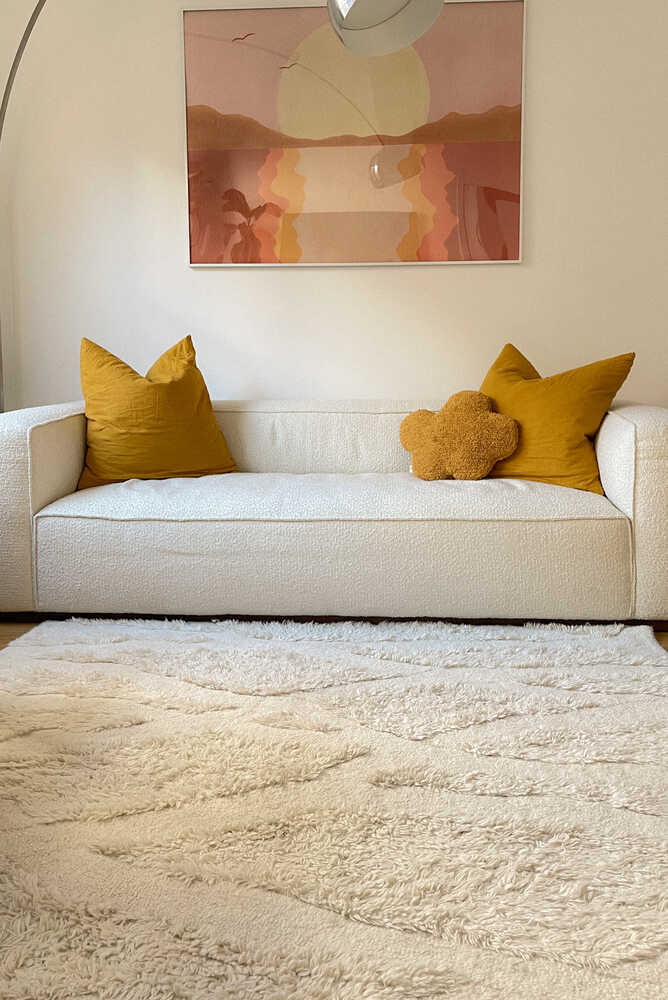 Enkang Ivory Washable Wool Rug