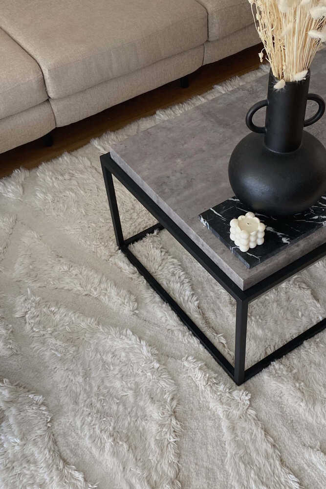 Enkang Ivory Washable Wool Rug
