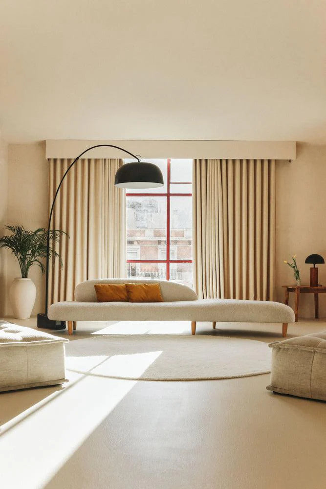 Round Natural Washable Wool Rug
